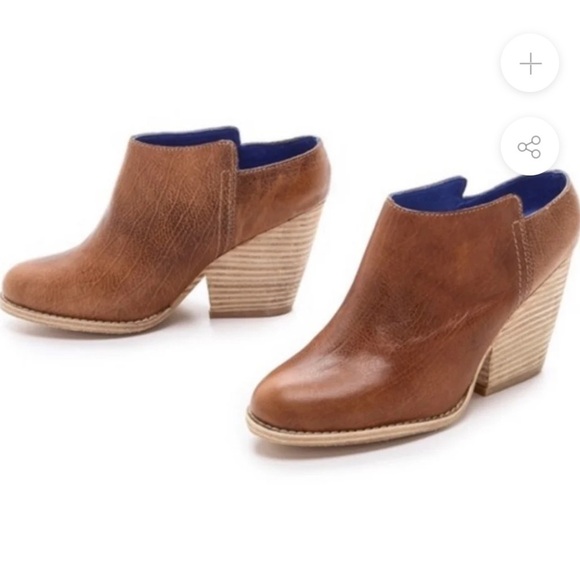 JEFFREY CAMPBELL MULES Western Ibiza Brown Leather Stack Heel Booties Size 8.5 - Picture 3 of 13